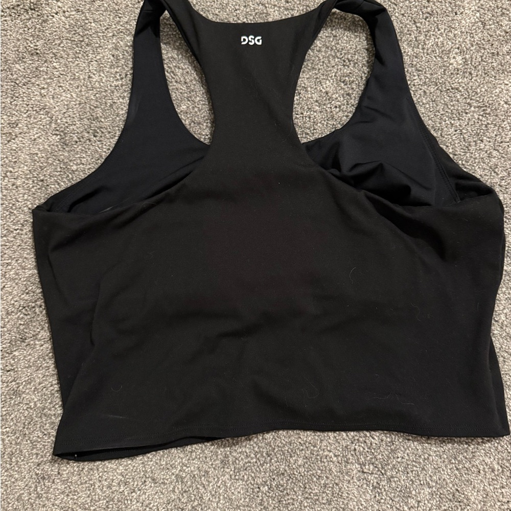 DSG; LARGE, Black Sleeveless Crop Tank Top - Picture 2 of 2